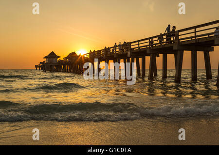 2016 HISTORIQUE NAPLES PIER NAPLES COLLIER COUNTY FLORIDA Banque D'Images