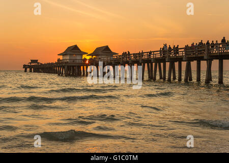 2016 HISTORIQUE NAPLES PIER NAPLES COLLIER COUNTY FLORIDA Banque D'Images