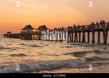 2016 HISTORIQUE NAPLES PIER NAPLES COLLIER COUNTY FLORIDA Banque D'Images