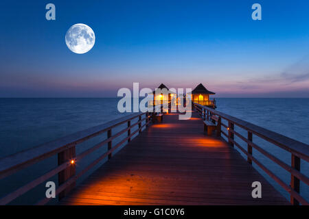 2016 HISTORIQUE NAPLES PIER NAPLES COLLIER COUNTY FLORIDA Banque D'Images