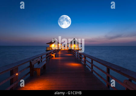 2016 HISTORIQUE NAPLES PIER NAPLES COLLIER COUNTY FLORIDA Banque D'Images