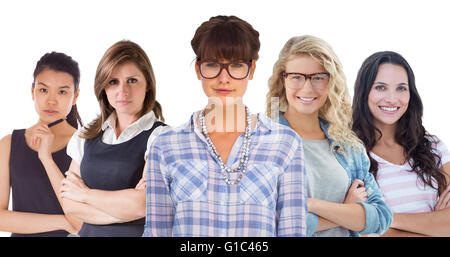 Image composite de jolie femme dans les verres Banque D'Images