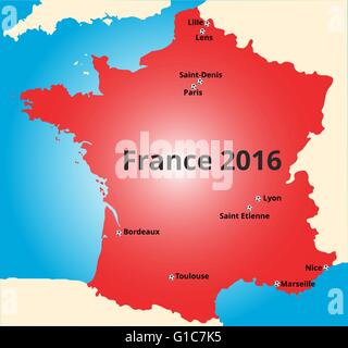 Villes de France euro 2016 Illustration de Vecteur