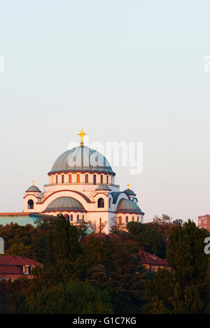 L'Europe de l'Est, la Serbie, Belgrade, l'église orthodoxe Saint Sava, construit 1935 Banque D'Images