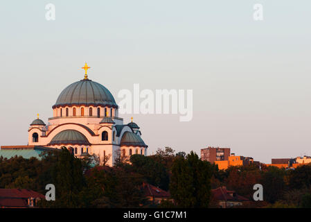 L'Europe de l'Est, la Serbie, Belgrade, l'église orthodoxe Saint Sava, construit 1935 Banque D'Images