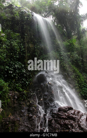 Curug Ibun pelangi (rosée) arc-en-ciel, Majalengka,situé dans le village Sukadana Argapura district de Majalengka, Ouest de Java. Banque D'Images