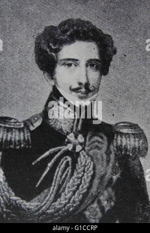 Portrait de Charles II, duc de Brunswick (1804 à 1873) a statué le Duché de Brunswick. En date du 19e siècle Banque D'Images