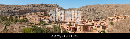 Ville pittoresque en Espagne. Vue panoramique. Albarracin. Teruel Banque D'Images