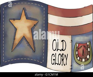 Patriotique, États-Unis d'Amérique, États-Unis, Amérique latine, USA, americana, primitifs, des étoiles, des rayures, des drapeaux, des bannières Illustration de Vecteur