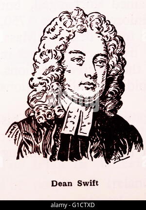 Jonathan Swift (1667 - 1745) ; satiriste anglo-irlandais, essayiste et pamphlétaire politique dignitaire religieux qui est devenu doyen de la Cathédrale St Patrick de Dublin ; Banque D'Images