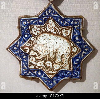 Lustre bleu avec carreaux en étoile, les frontières de l'Iran, Kashan. En date du 13e siècle Banque D'Images