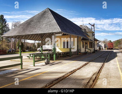 Thendara Gare, Vieille forge, New York. L'un des quatre depot pour l'embarquement l'Adirondack Scenic Railroad Banque D'Images