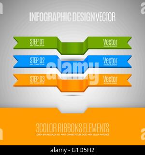 Trois bannières comme conception infographique. éléments de vecteur pour rapport d'entreprise. Illustration de Vecteur