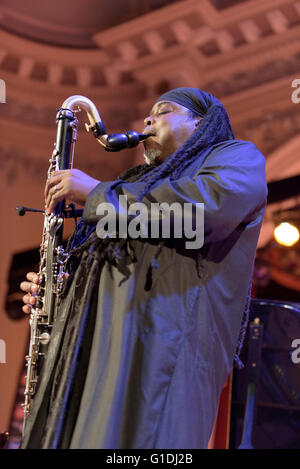 Courtney Pine à la Cheltenham Jazz Festival 2016 Banque D'Images