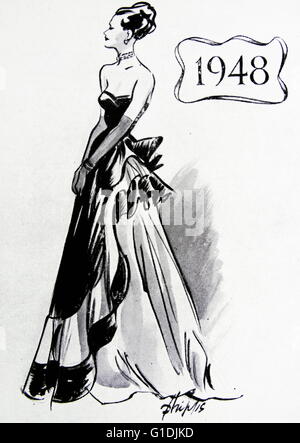 Femme en costume typique des années 1940. Banque D'Images