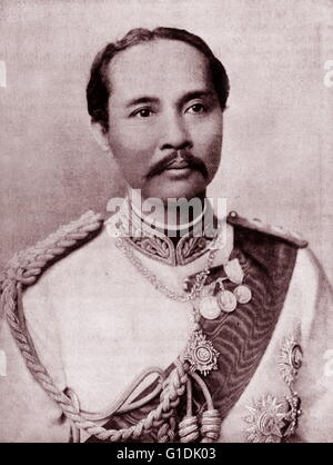 Le roi Chulalongkorn, Rama V (ou 1853 - 1910) Cinquième monarque du Siam (Thaïlande). Photographie du roi avec ses fils au Royaume-Uni en 1897 Banque D'Images