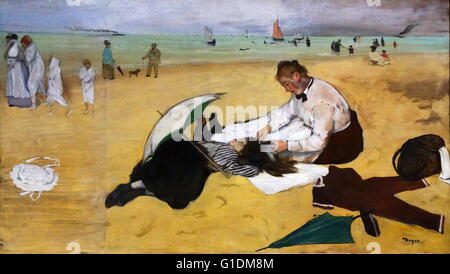 La peinture intitulée "Scène de plage" par Edgar Degas (1834-1917) un artiste français célèbre pour ses peintures, sculptures, gravures et dessins. En date du 19e siècle Banque D'Images