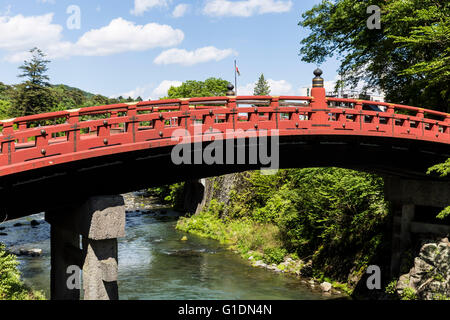 Le Pont Rouge, Nikko, Japon. Banque D'Images