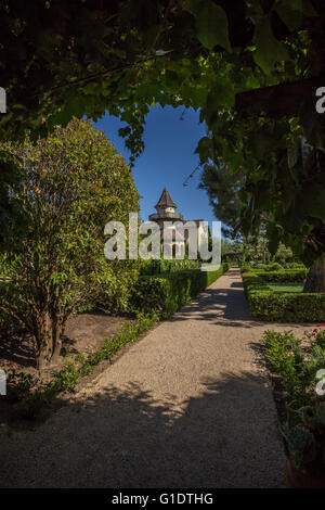 Jardins, Chateau St Jean Winery, Kenwood, Sonoma Valley, Sonoma County, Californie, États-Unis, Amérique du Nord Banque D'Images