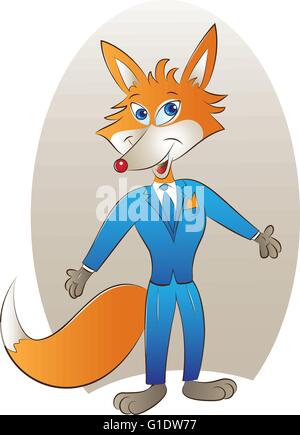 Vector illustration of a cute red fox mascot Illustration de Vecteur