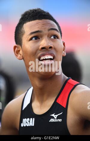 Kanagawa, Japon. 8 mai, 2016. Abdul Hakim Sani Brown (JPN) Athlétisme : Championnats du Monde de Défi Golden Grand Prix Seiko Kawasaki 2016 le 100 m à Todoroki Athletics Stadium à Kanagawa, Japon . © Hitoshi Mochizuki/AFLO/Alamy Live News Banque D'Images