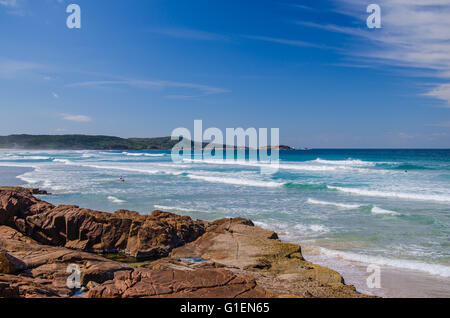 One Mile Beach, Port Stephens, de l'Australie. Banque D'Images