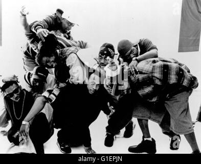 Die amerikanische HipHop Gruppe Wu-Tang Clan aus New York, 1990er Jahre. Groupe de hip hop américain 'Wu-Tang Clan', années 90. Banque D'Images