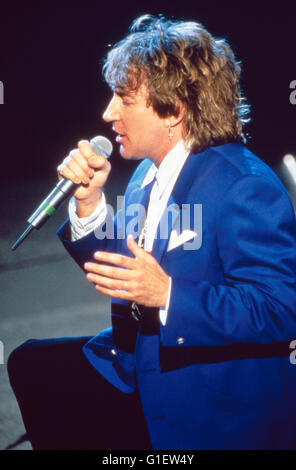 Der britische- Popsänger Rock und Rod Stewart, 1990er Jahre. La chanteuse pop et rock anglais Rod Stewart, 1990. Banque D'Images