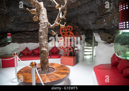 Chambre à bulle de lave volcanique Fundación César Manrique, Taro de Tahíche, Lanzarote, îles Canaries, Espagne Banque D'Images