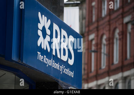 Royal Bank of Scotland (RBS) logo signe banque. Banque D'Images