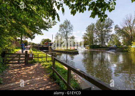 Papermill lock est un lieu touristique populaire et magnifique, au milieu de l'Essex, et idéal pour une journée à la campagne. Banque D'Images