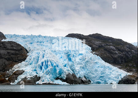 Glacier à fjord Calvo Patagonie Chili Banque D'Images