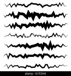 Résumé ligne irrégulière. Ondulé, différents diviseurs en zigzag, lignes. Illustration de Vecteur