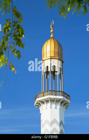 Minaret de la mosquée du vendredi, homme, North Male Atoll, Maldives Banque D'Images