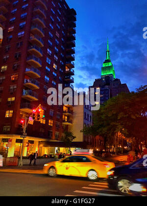 Au crépuscule de l'Empire State Building, NEW YORK CITY Banque D'Images