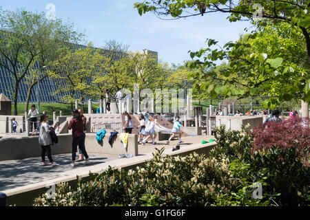 L'ancienne aire de jeux, Central Park, Manhattan, New York City, NYC Banque D'Images