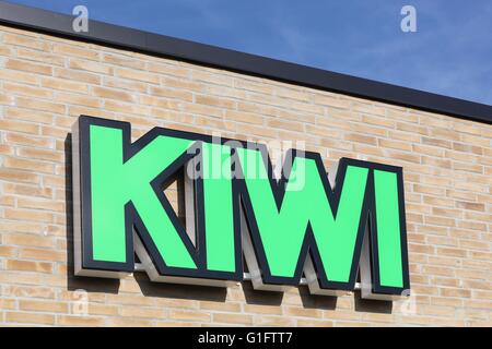 Logo de kiwi sur un mur Banque D'Images