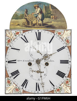 Antiquités : cadran d'horloge par Wm. Crawford de Dundee (1850 à 1850) Banque D'Images