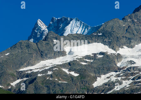 4000 mètres de haut pics dans les montagnes suisses, Alpes Bernoises, Berner Oberland, Suisse Banque D'Images