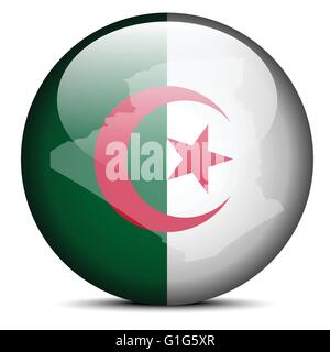 Site sur le drapeau de République démocratique populaire d'Algérie Illustration de Vecteur