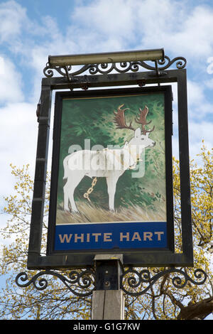 White Hart Inn Pub Signe, Newbold on Stour, Stratford upon Avon, Angleterre Banque D'Images