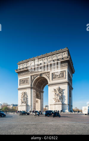 France, Paris, Arc de triomphe de l'etoile Banque D'Images