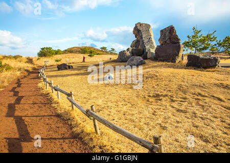 Voir d'Seopjikoji Mountain l'île de Jeju, Corée du Sud. Banque D'Images