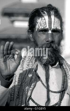 Sadhu dans durbar Katmandou Népal Banque D'Images