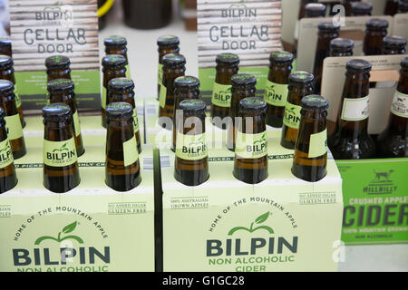 Cidre local non alcoolisé fabriqué à Bilpin une région de Nouvelle-Galles du Sud dans les montagnes bleues célèbres pour la culture de la pomme, NSW, Australie Banque D'Images