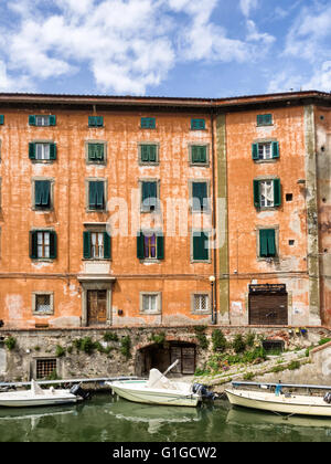 Canaux de Livourne, Toscane Italie - également appelée little Venize Banque D'Images