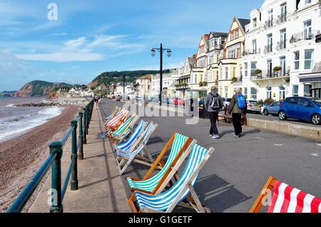 Front de plage de Sidmouth et Devon UK Banque D'Images