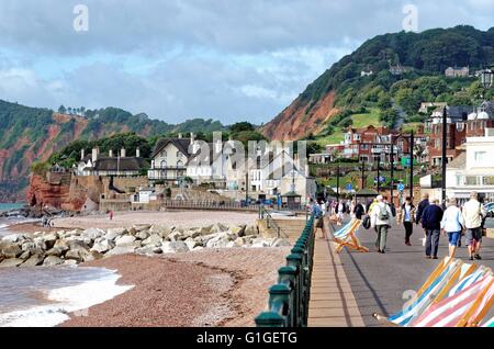 Front de plage de Sidmouth et Devon UK Banque D'Images