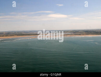 Vues aériennes de North Devon prises à partir d'hélicoptères de Barnstaple Bay Bar Le Taw et estuaire de Torridge Banque D'Images