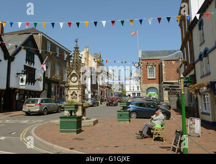 La place du marché historique de la ville et Torrington guerre civile du nord du Devon Banque D'Images